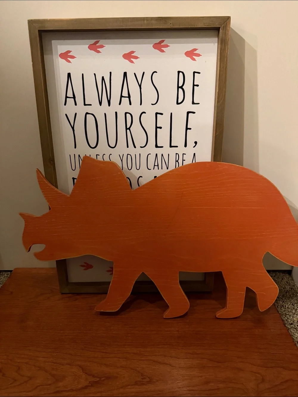 Hobby Lobby Framed Dino Quote Wall Art - White & Coral